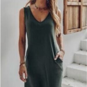 Shein Olive Green Sleeveless Dress